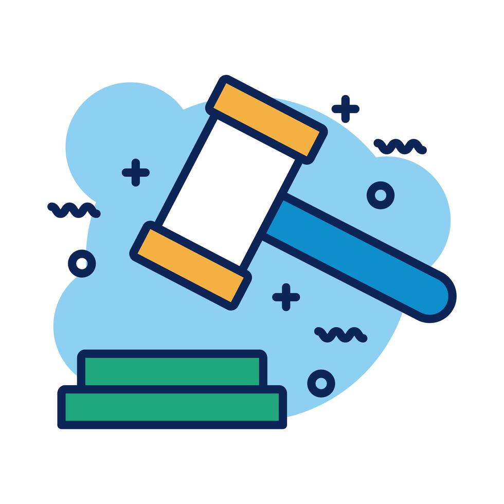 hammer judge detail style icon vector