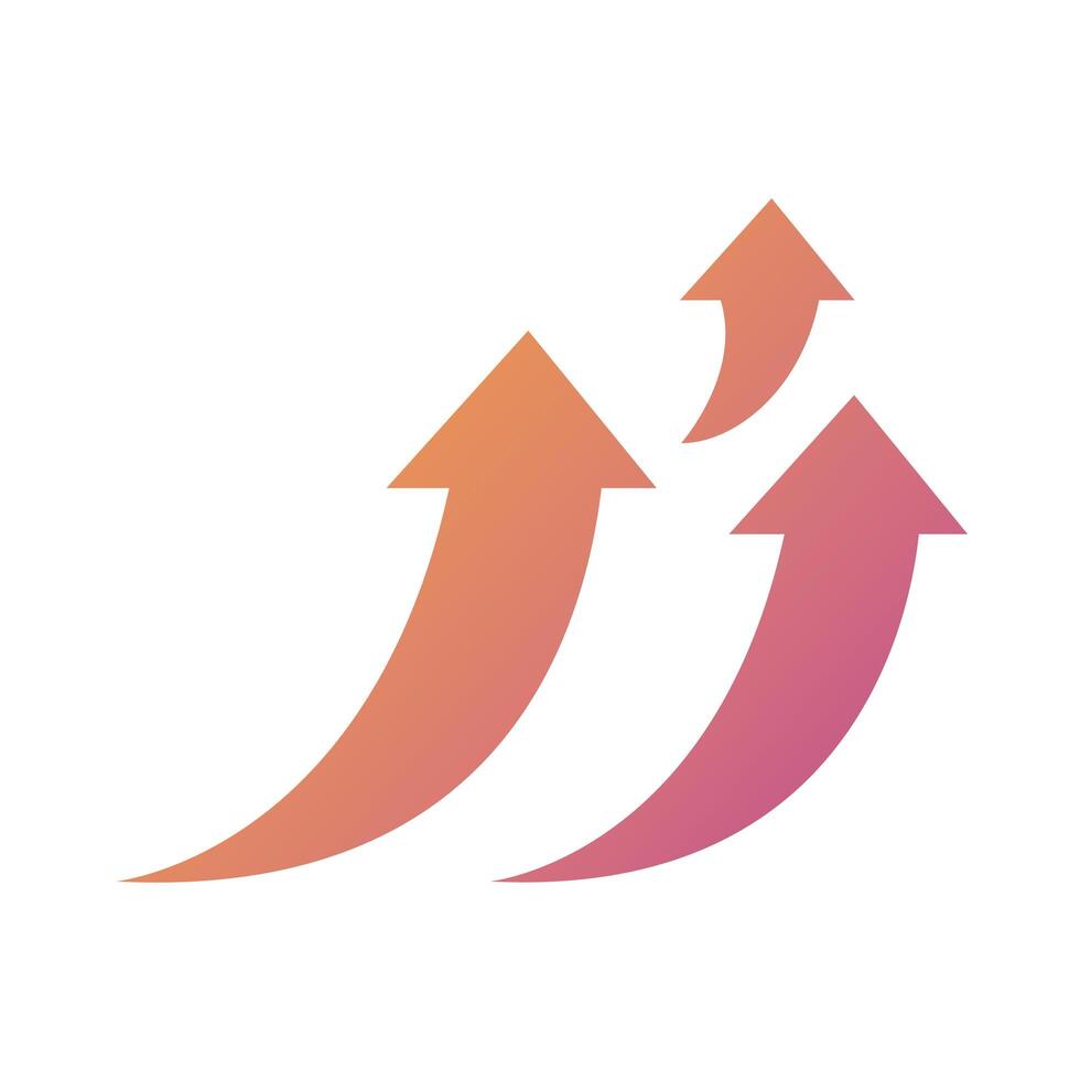 arrows up silhouette style icon vector