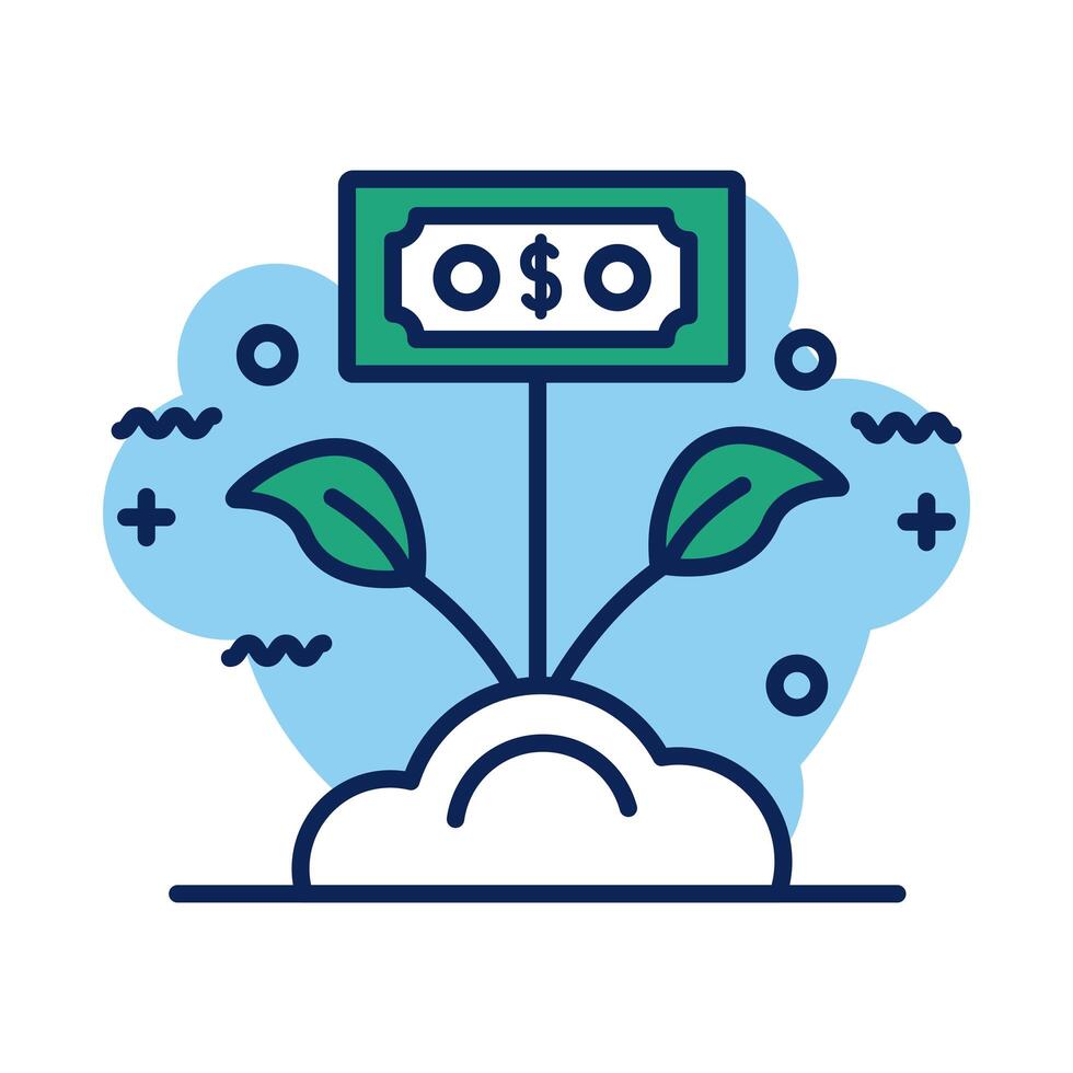 plant with bill detail style icon vector