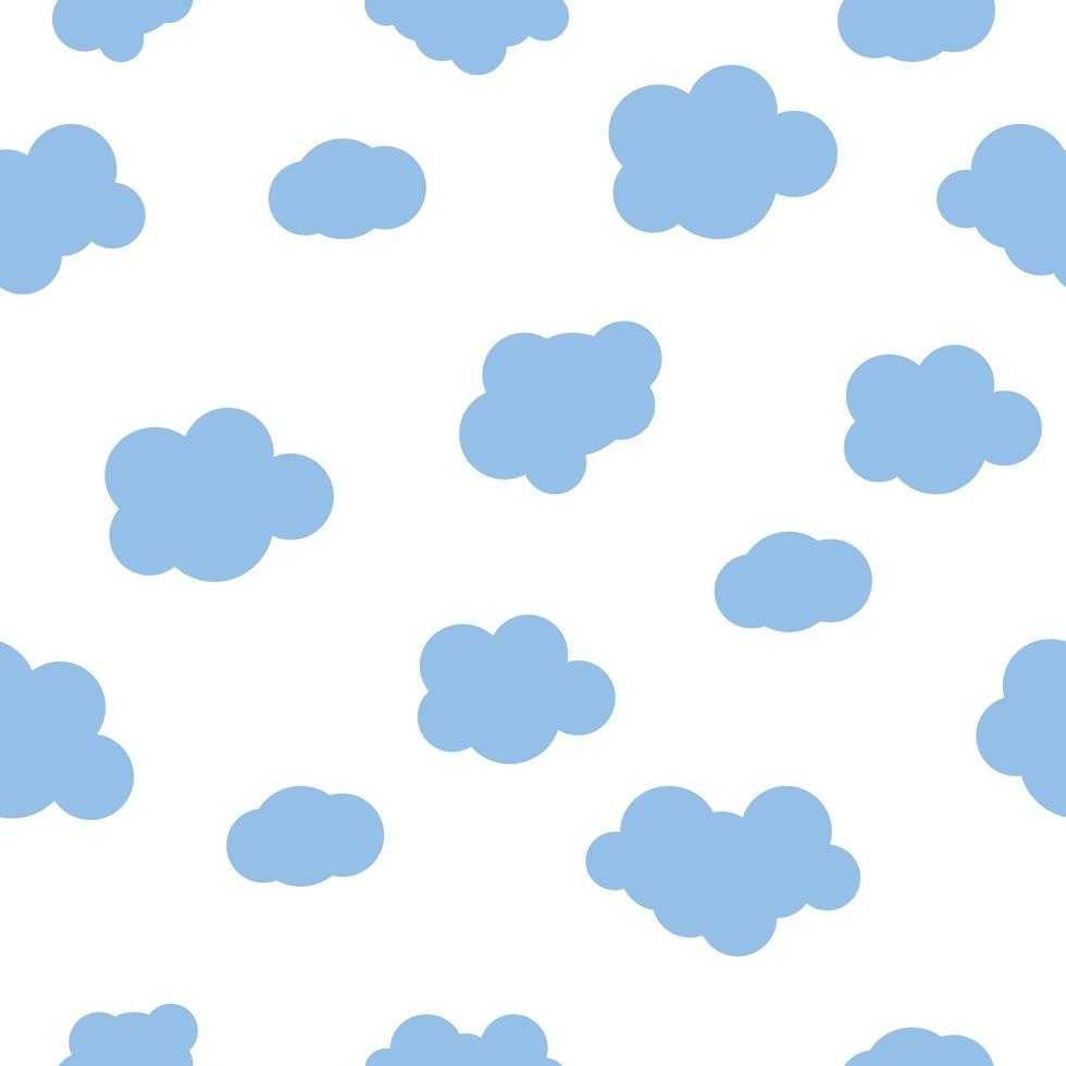 Fondo de bebé de patrones sin fisuras con nubes vector