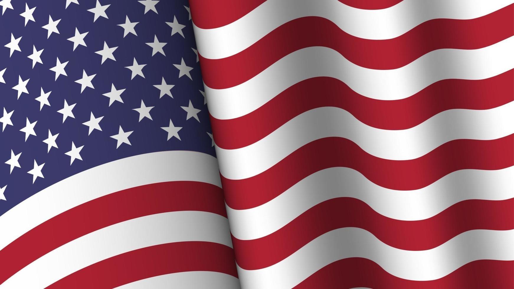 America flag background collection. Waving design. 4th of July independence day concept. vector