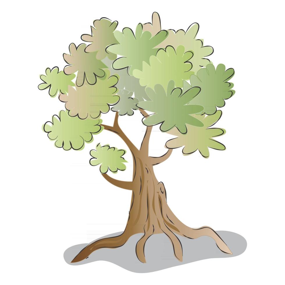 Ilustración de vector de árbol de dibujos animados