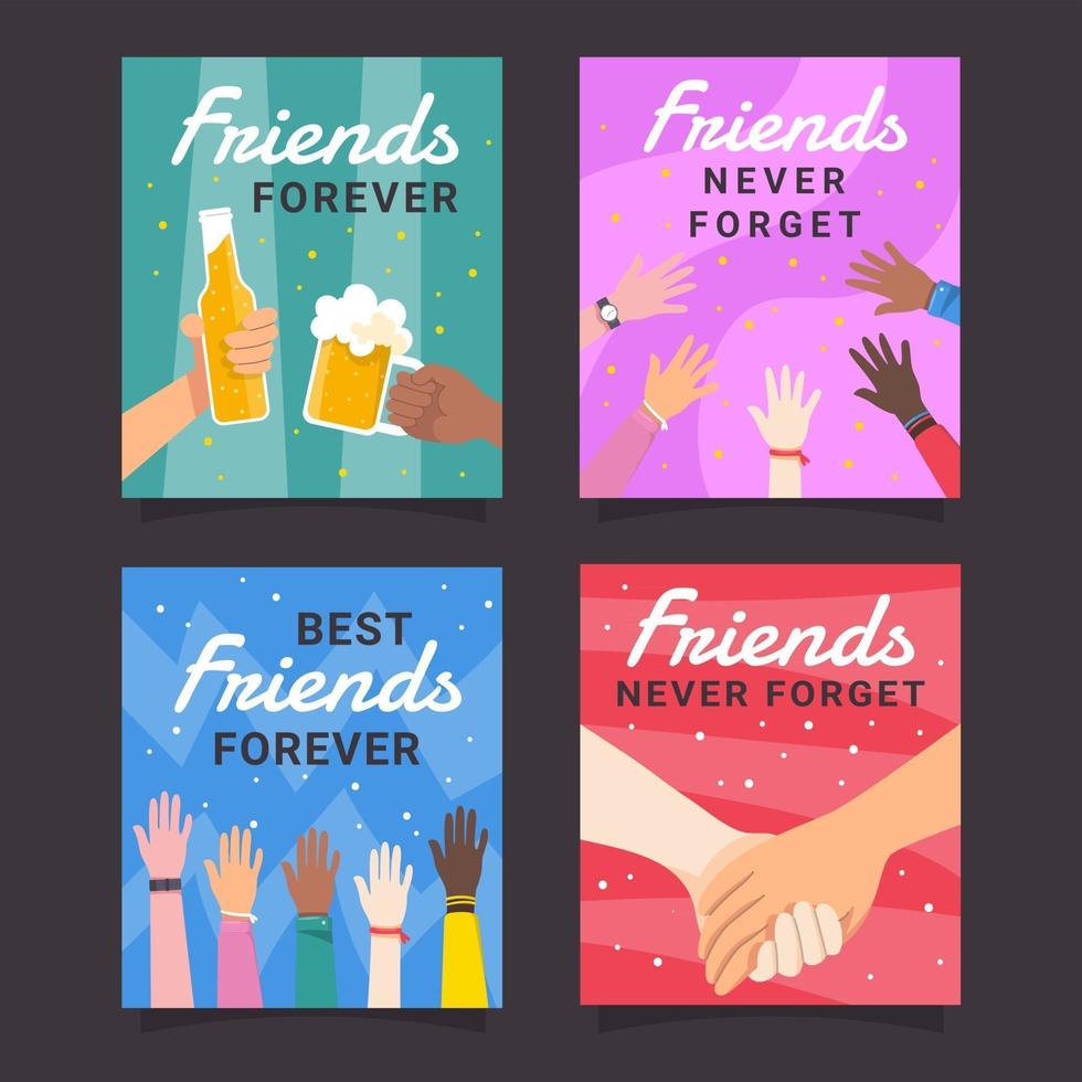 Best Friends Card Collection vector