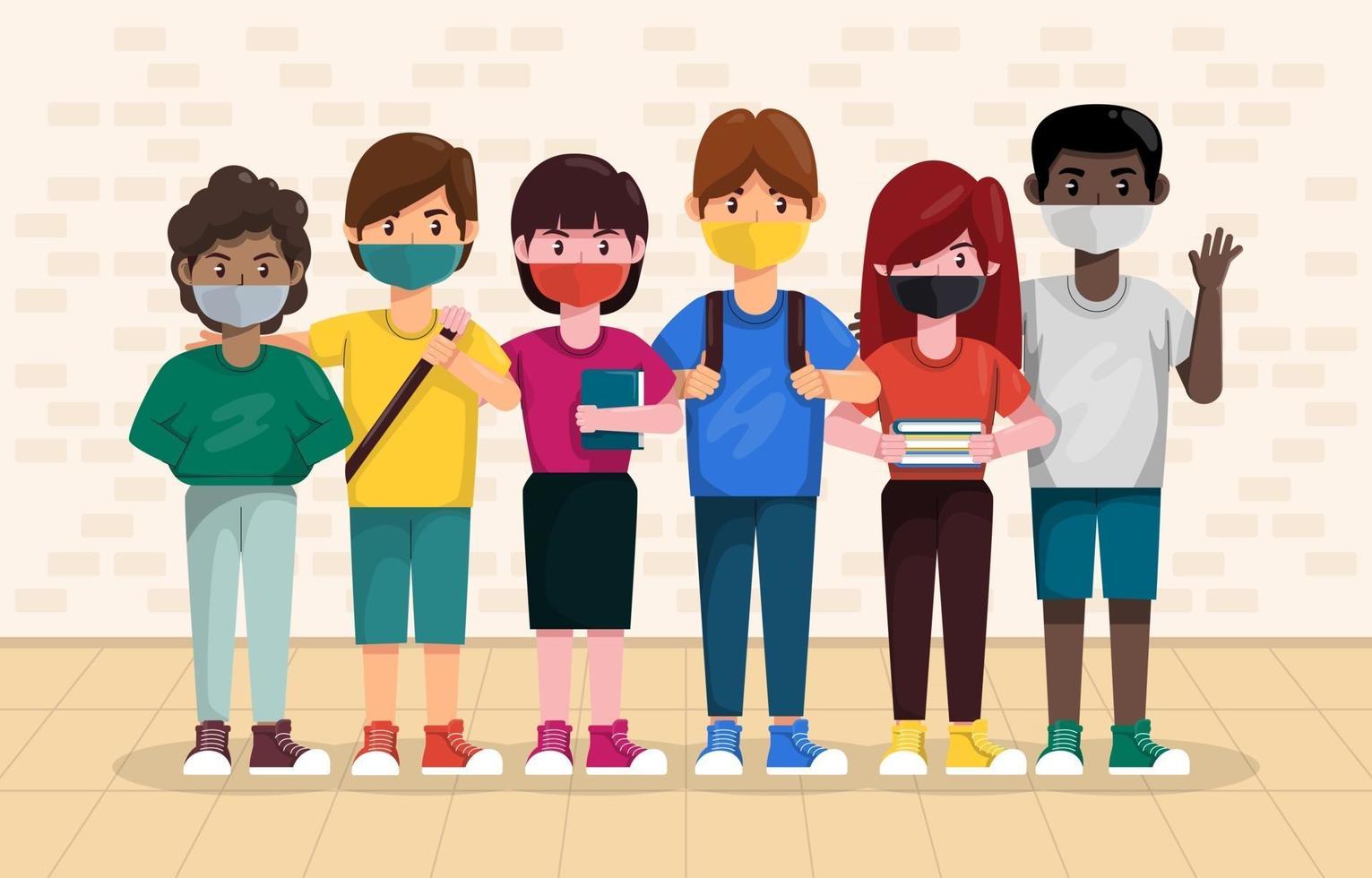 Student Back to School with Protocol vector