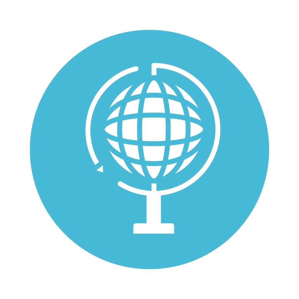 sphere planet with arrows block style vector