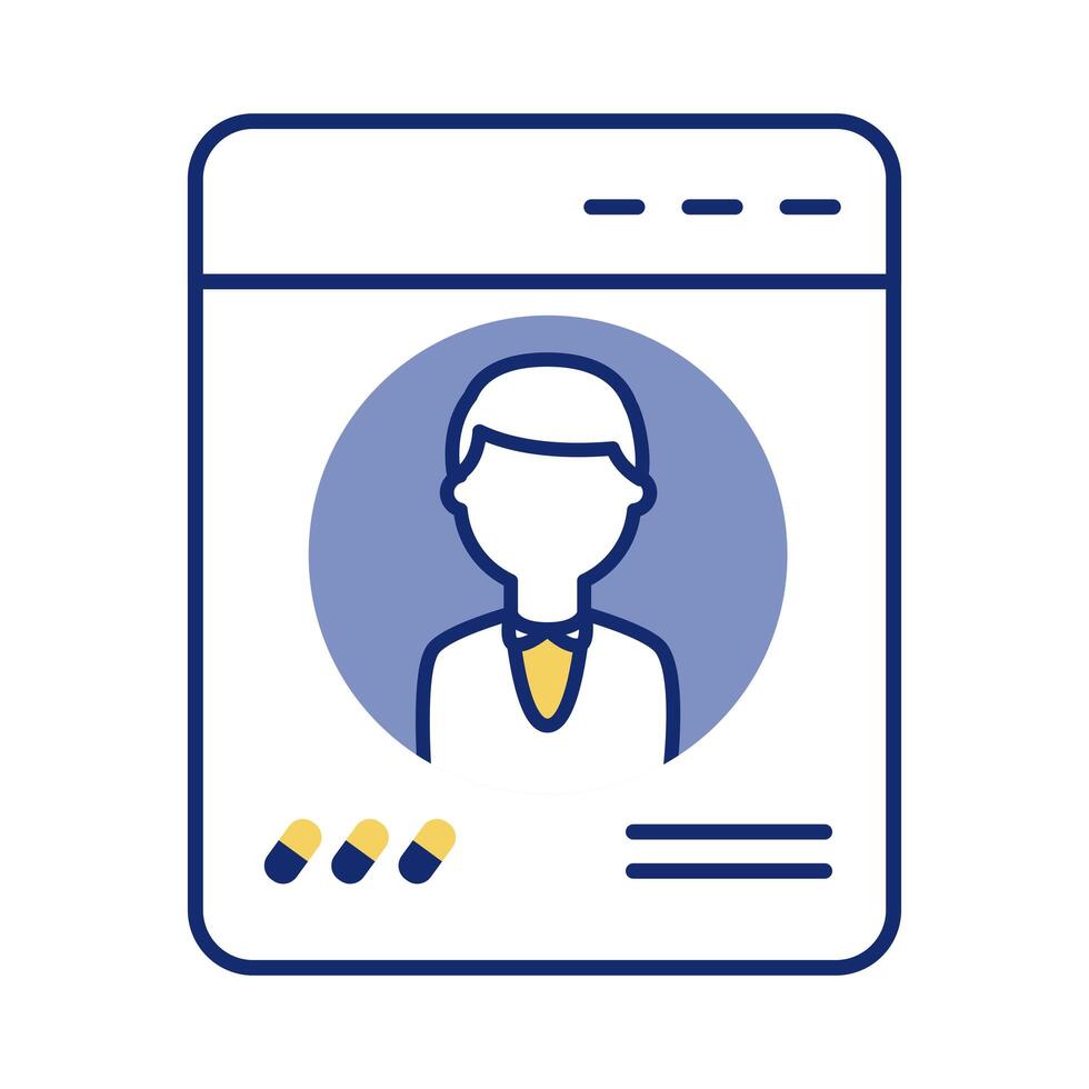 webpage with doctor health online line style vector
