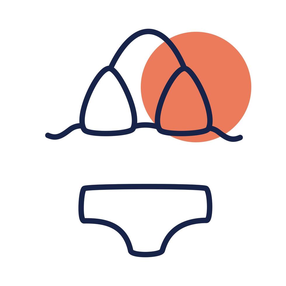 female swimsuit block line style icon vector