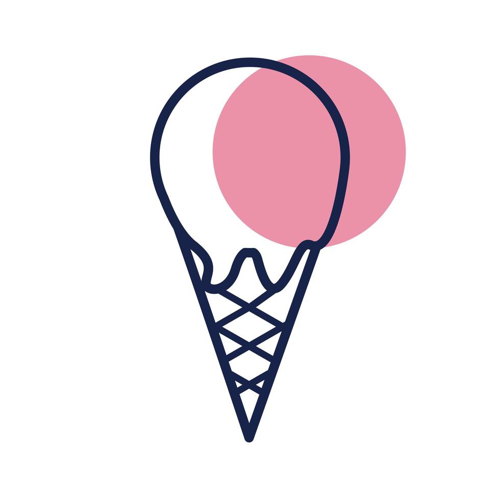 icono de estilo de línea de bloque de helado vector