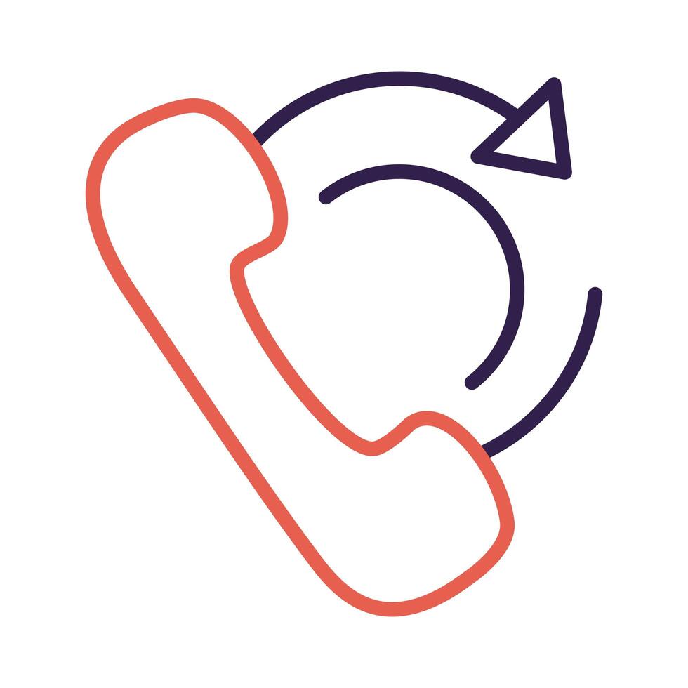 telephone call service line style vector