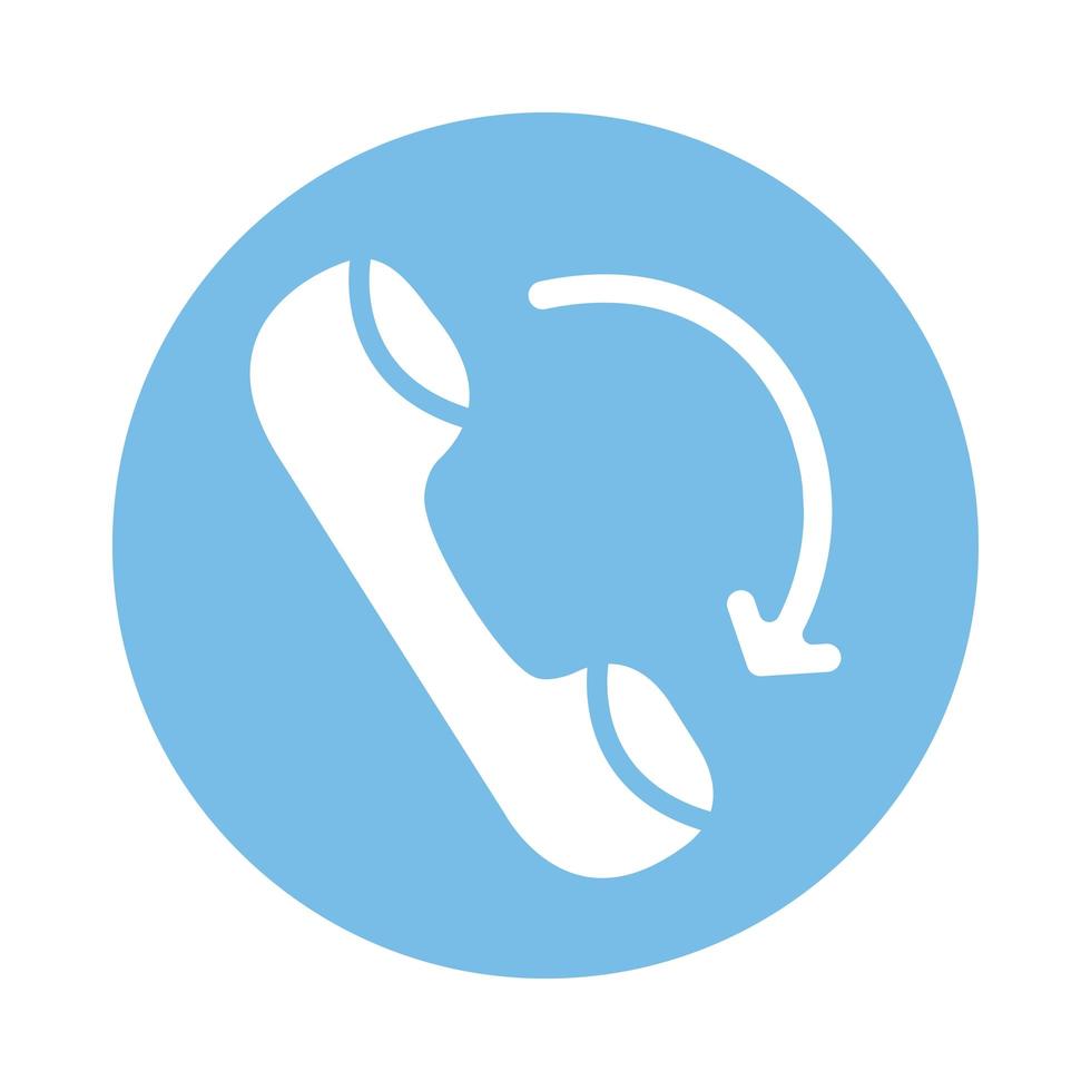 icono de estilo de bloque de llamadas de servicio telefónico vector
