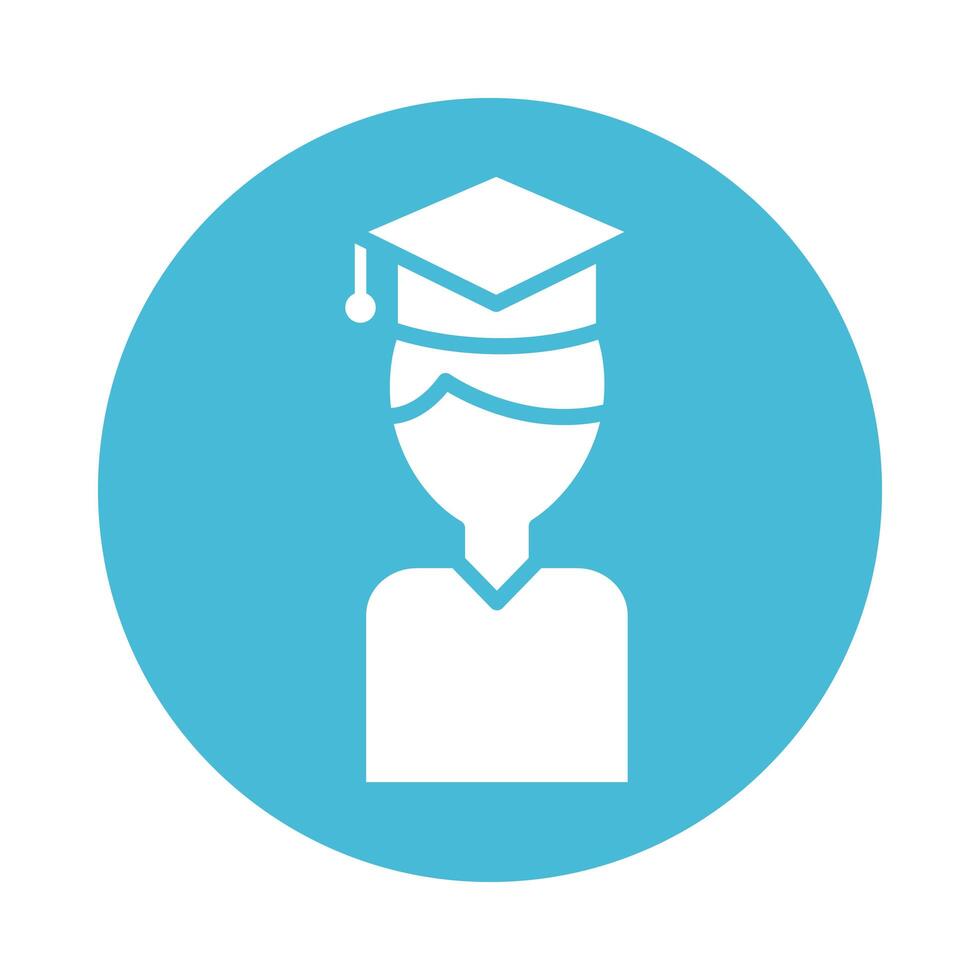 student graduated block style vector