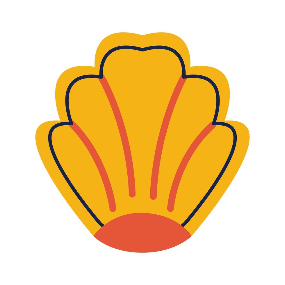 shell sea animal flat style icon vector