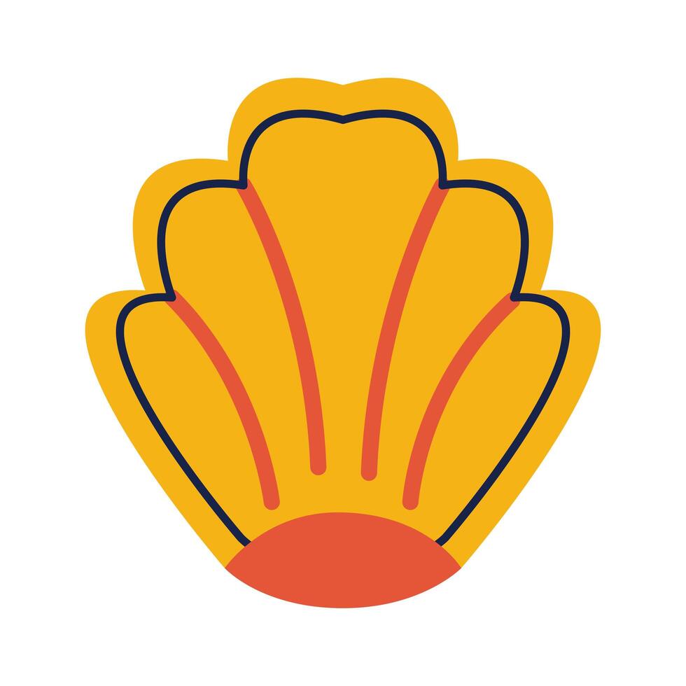 shell sea animal flat style icon vector