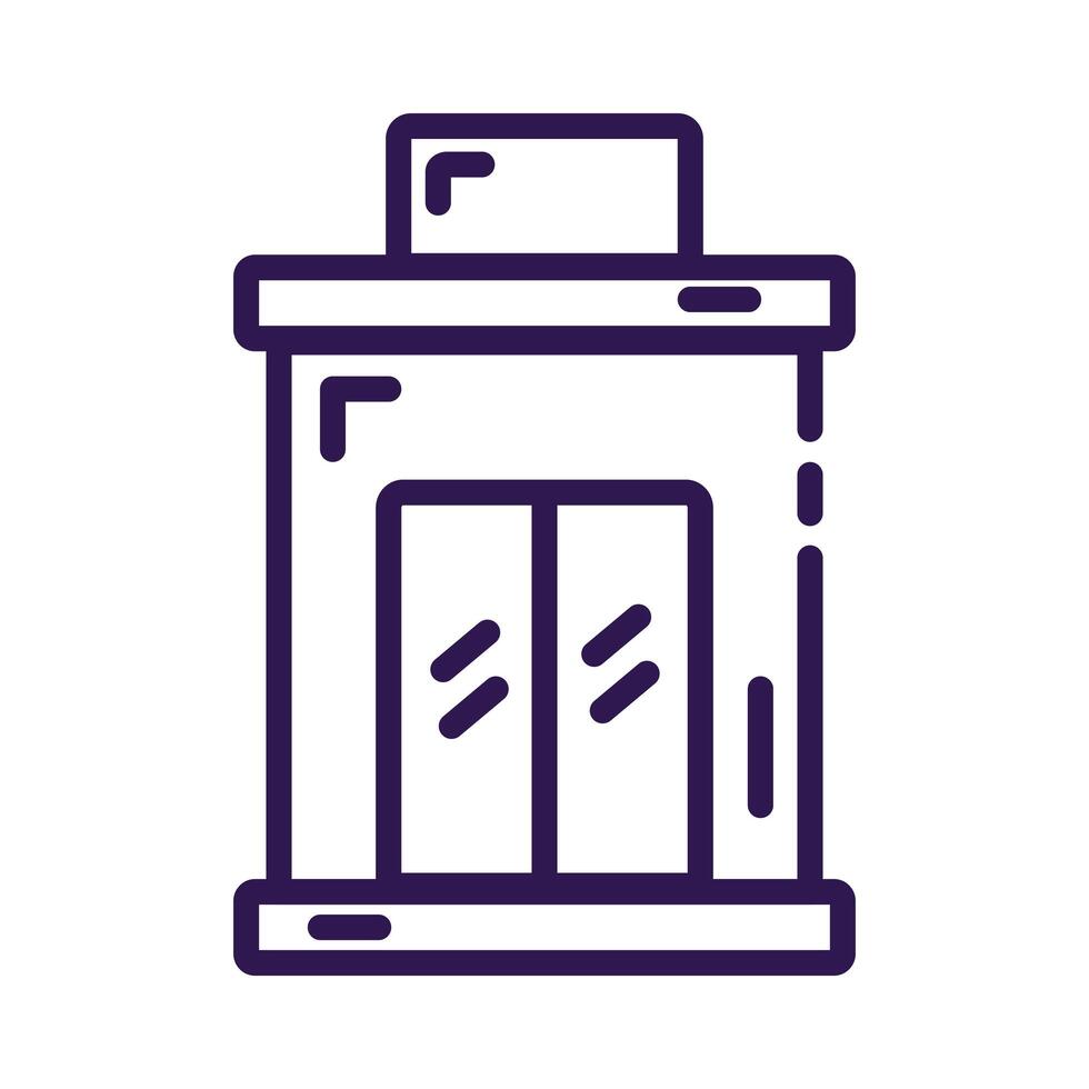 store building facade line style icon vector
