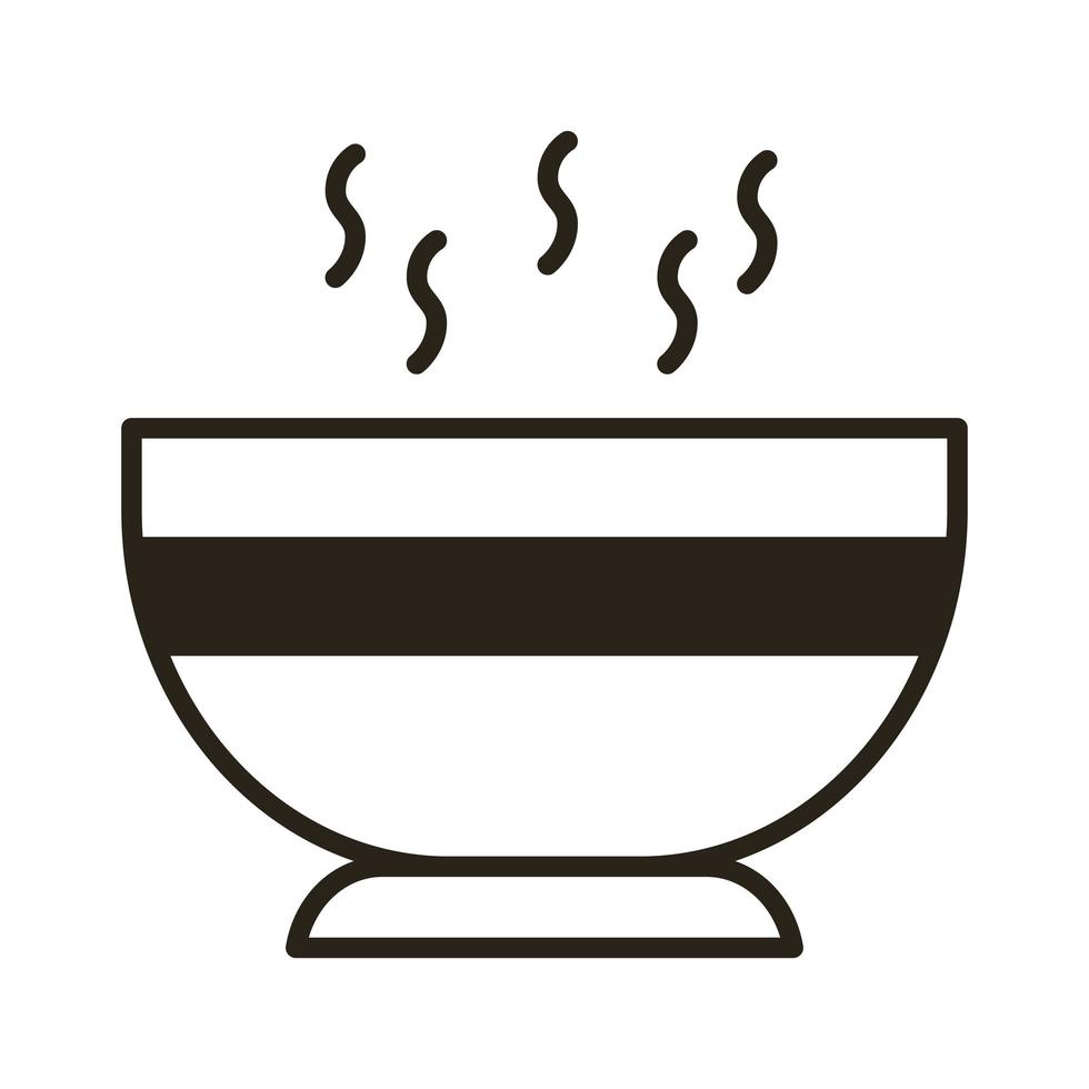 icono de estilo de línea de plato de sopa vector