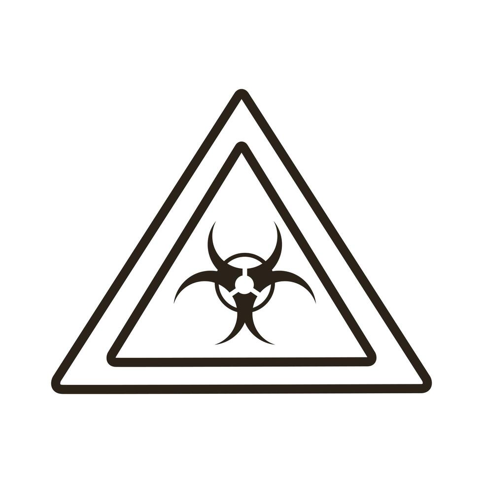 biohazard signal caution line style icon vector