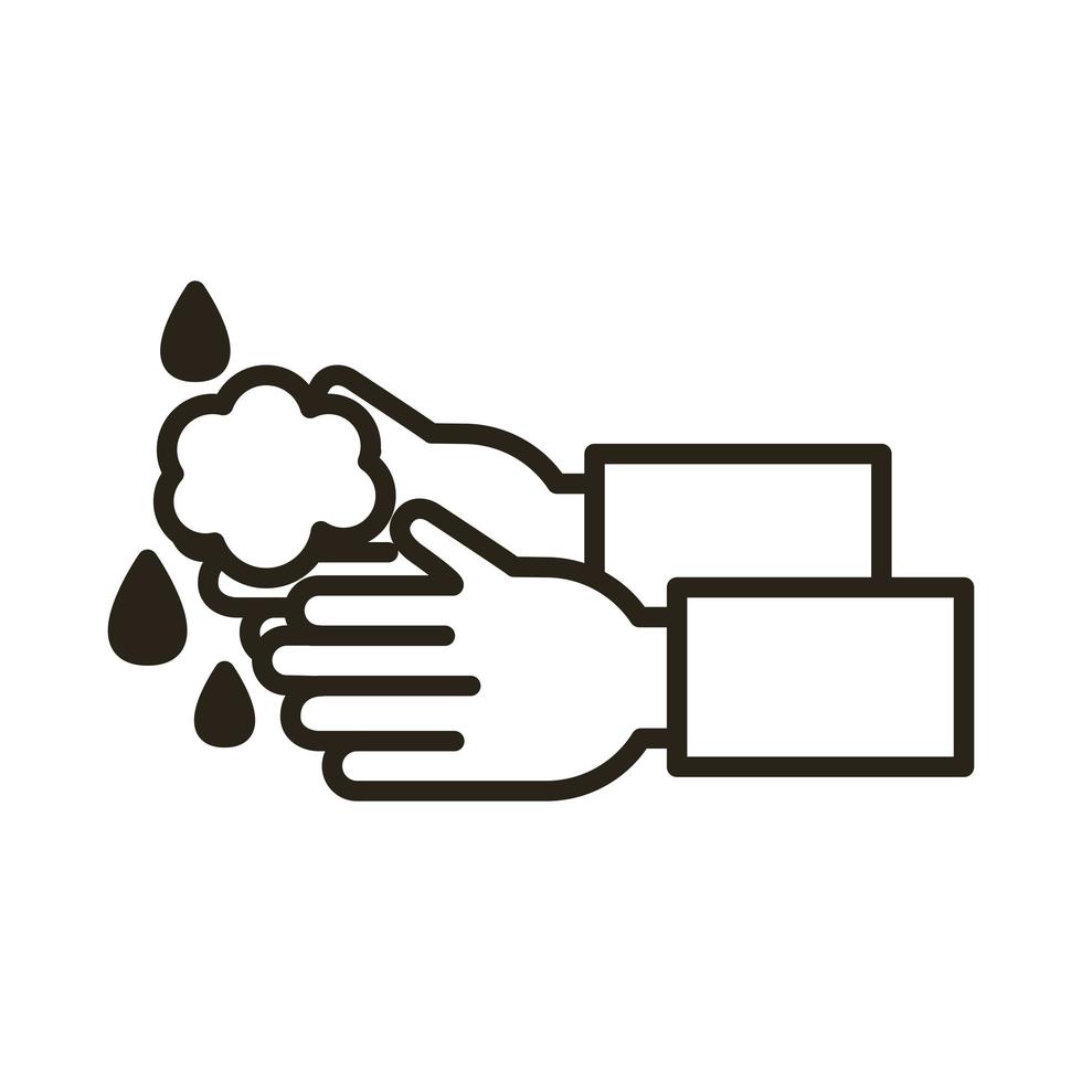 hands washing line style icon vector