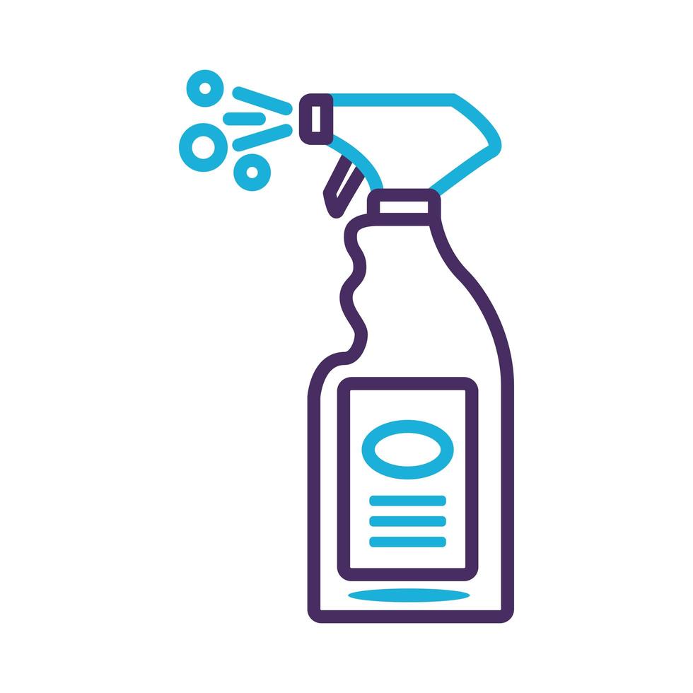 disinfectant spray bottle product line style vector