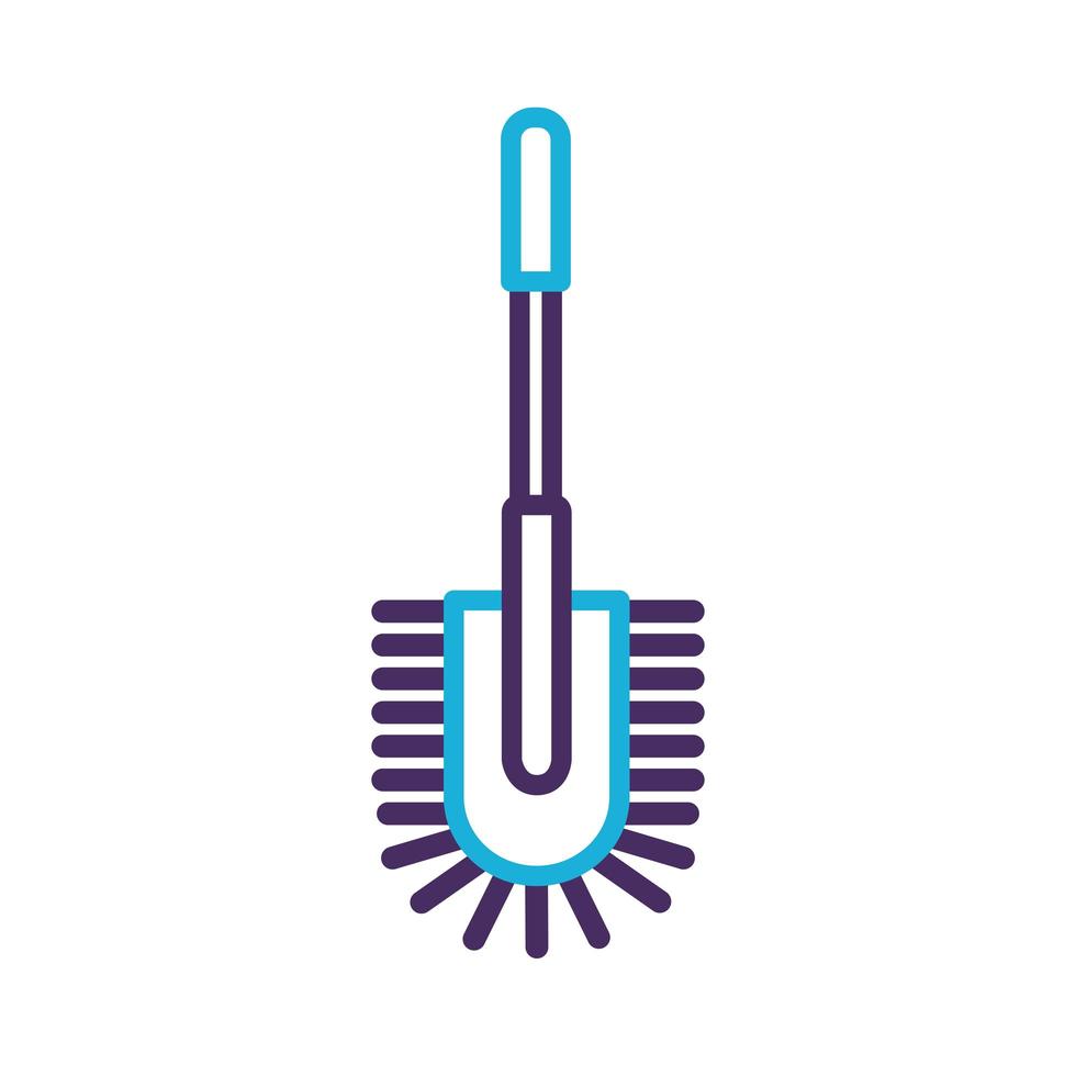 brush toilet line style icon vector