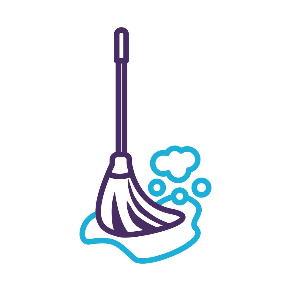 floor mop line style icon vector