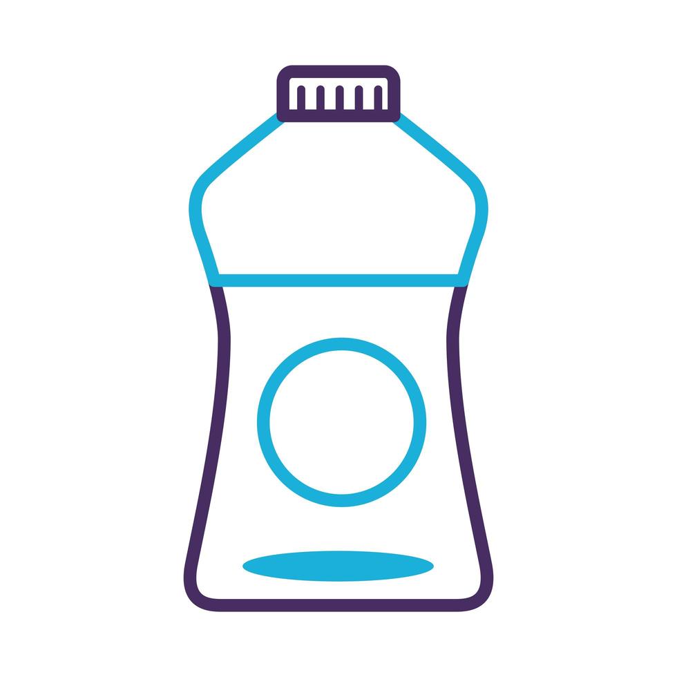 estilo de línea de productos de botella de plástico desinfectante vector