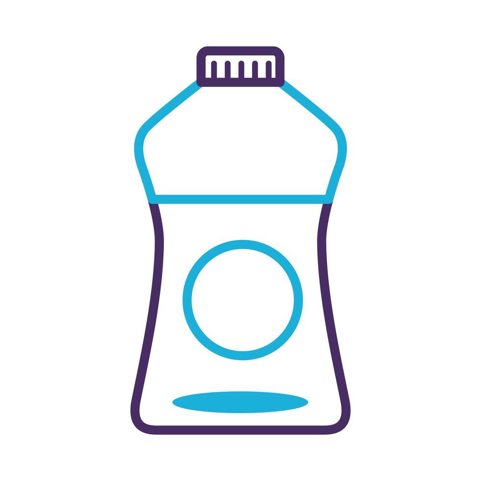 disinfectant plastic bottle product line style vector