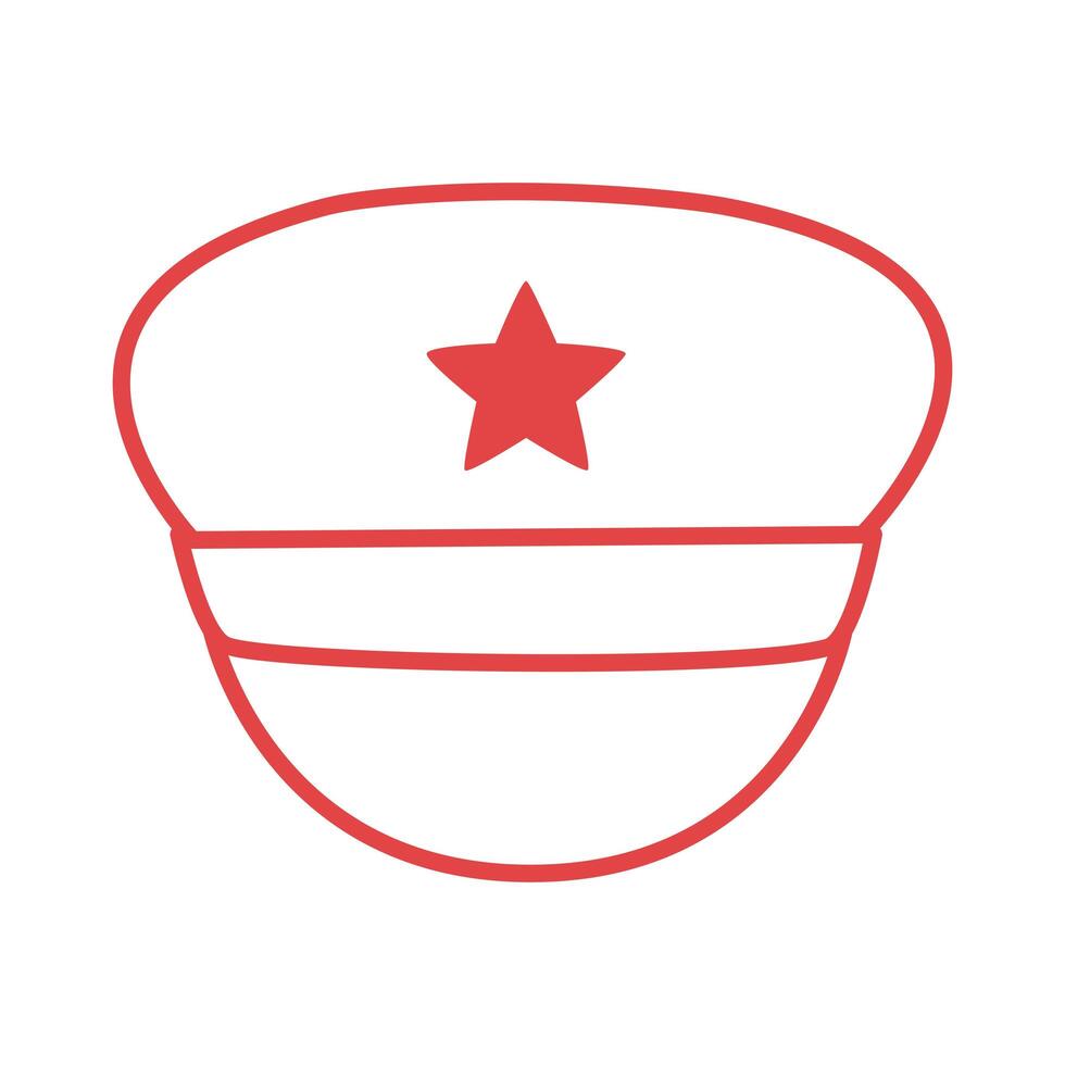 military hat line style icon vector