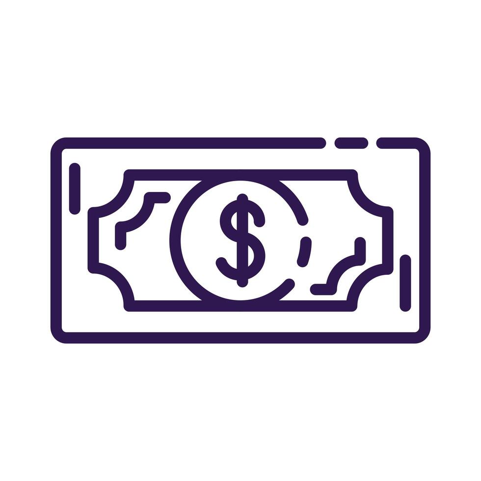 bills money dollars line style icon vector