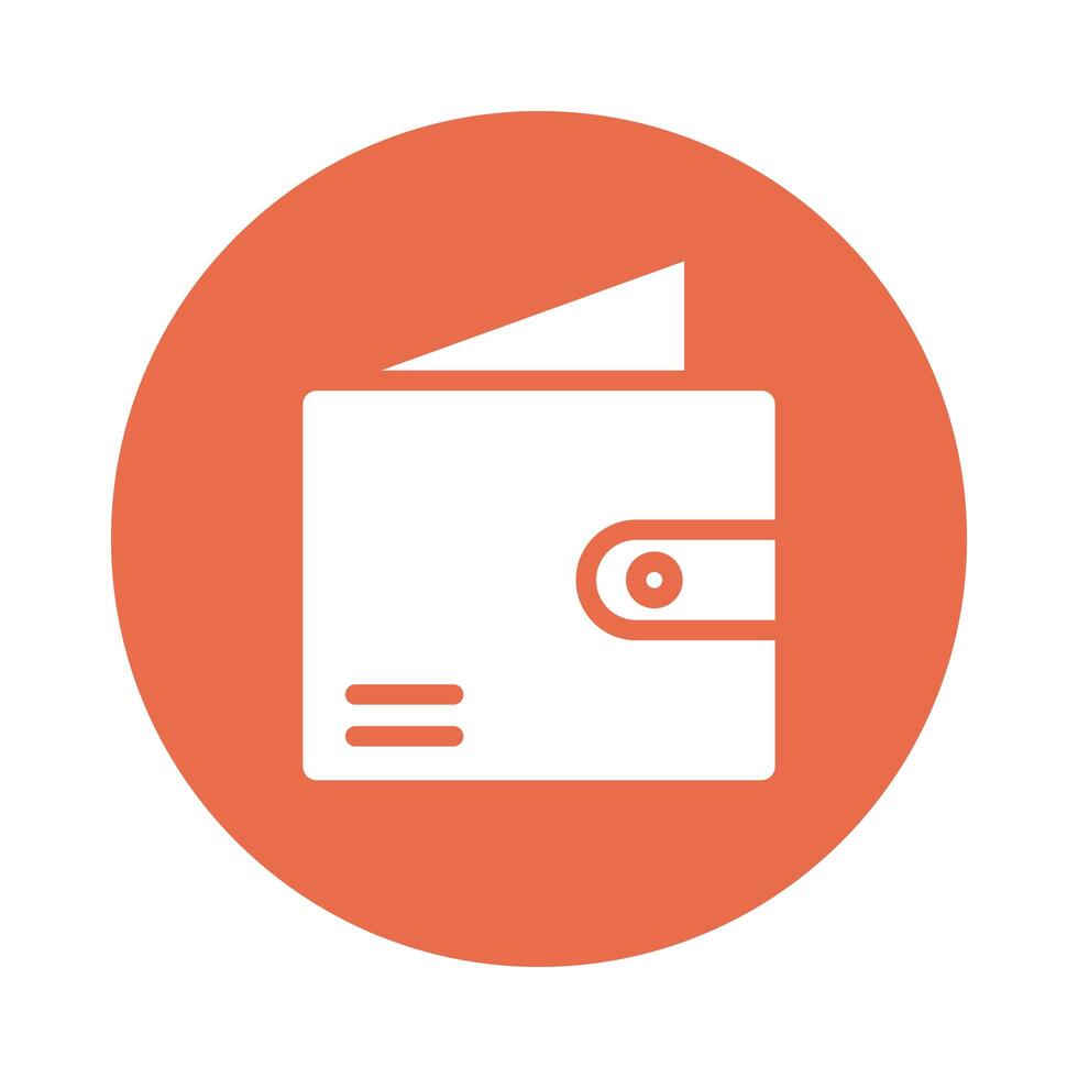 wallet money handle block style icon vector