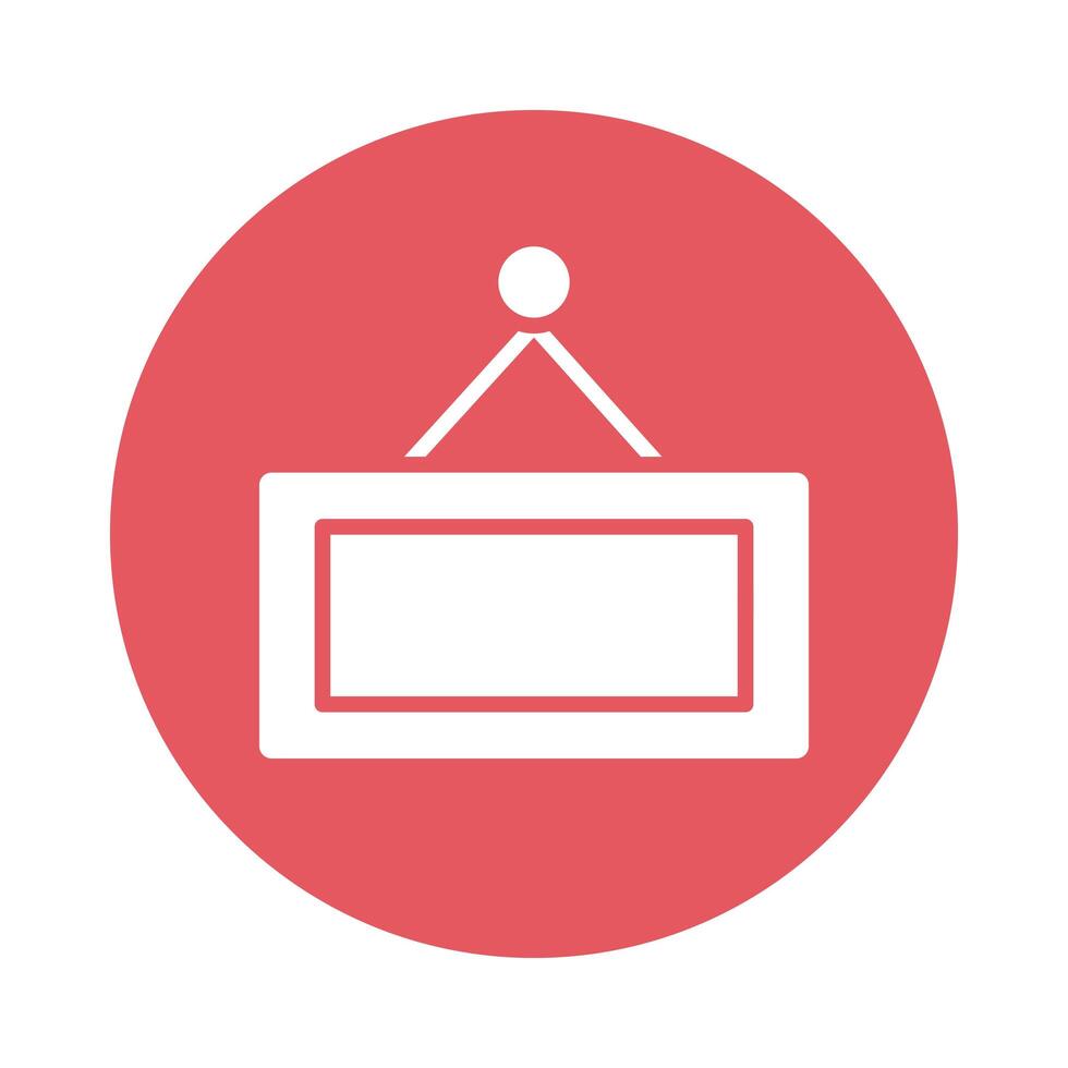 label hanging door block style icon vector