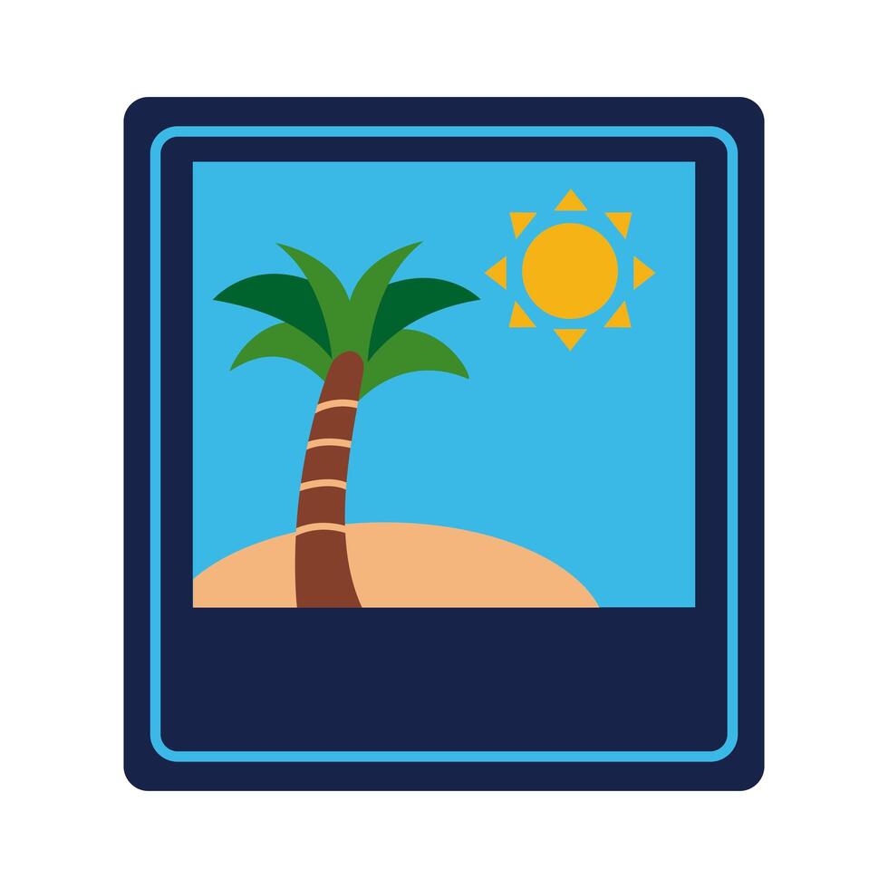picture of tree palm summer scene flat style icon vector