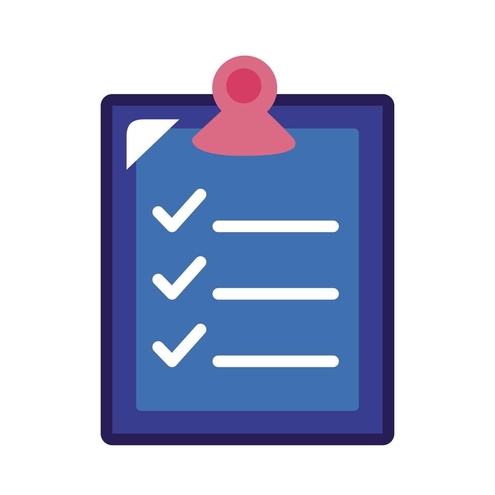 medical check list with document line and fill style icon vector