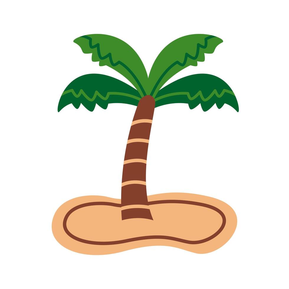 tree palms summer flat style icon vector