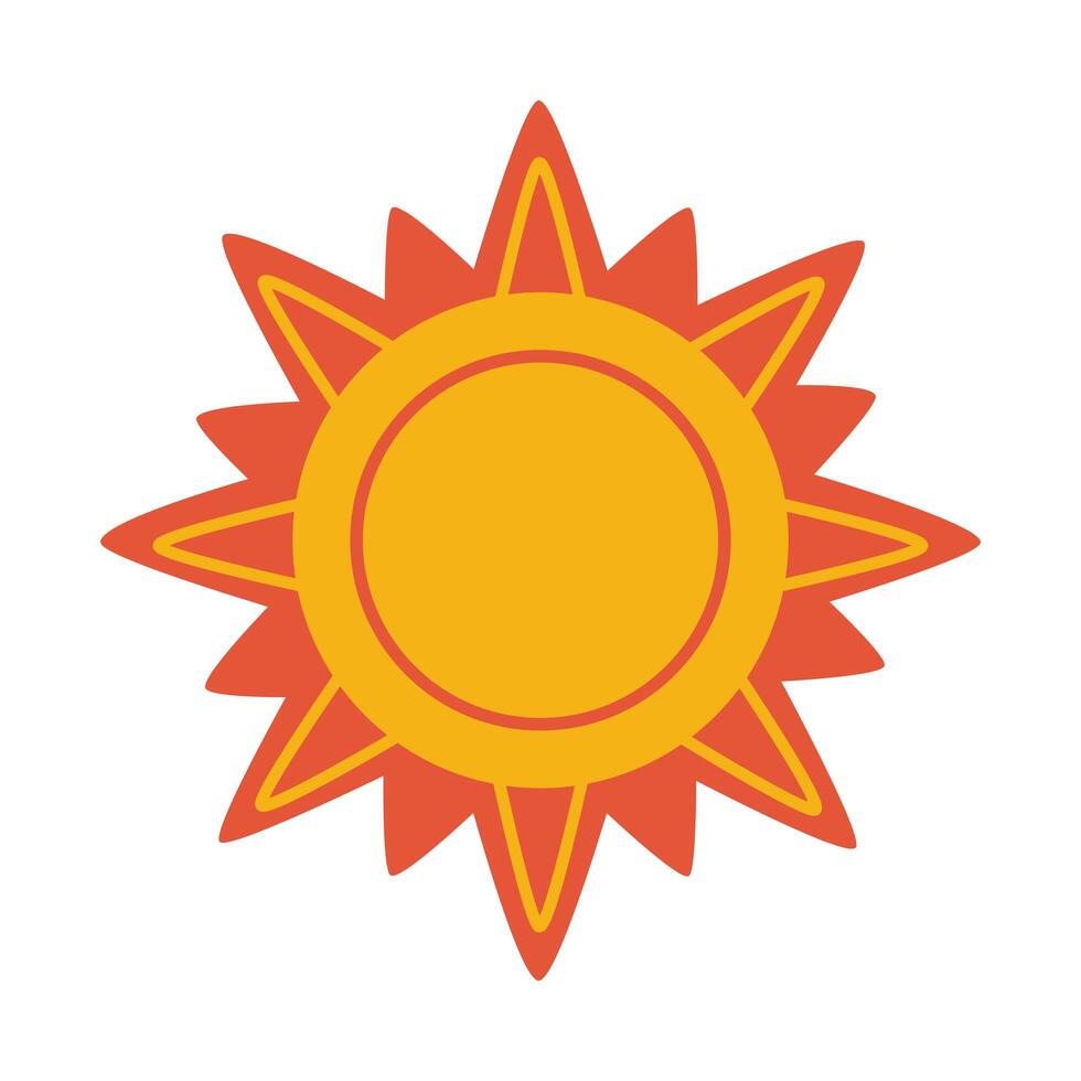 sun summer flat style icon vector