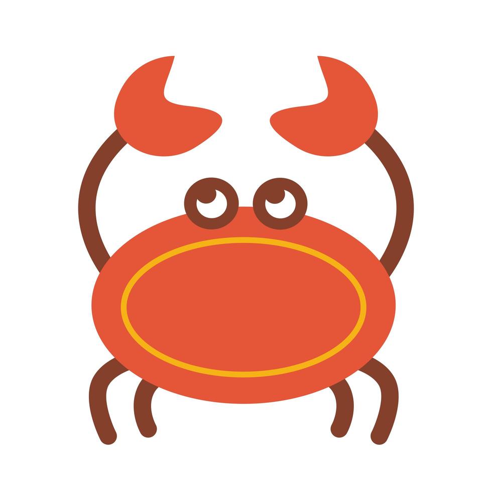cangrejo mar animal icono de estilo plano vector