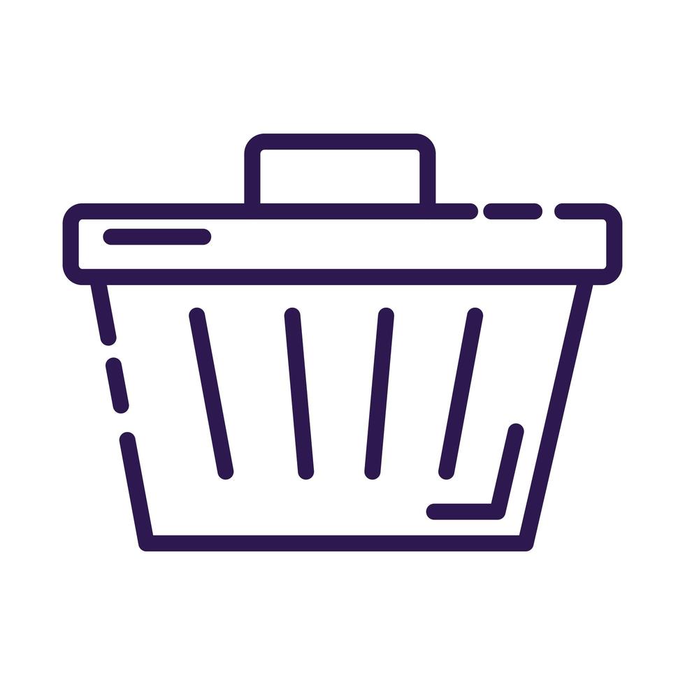 shopping basket commerce line style icon vector