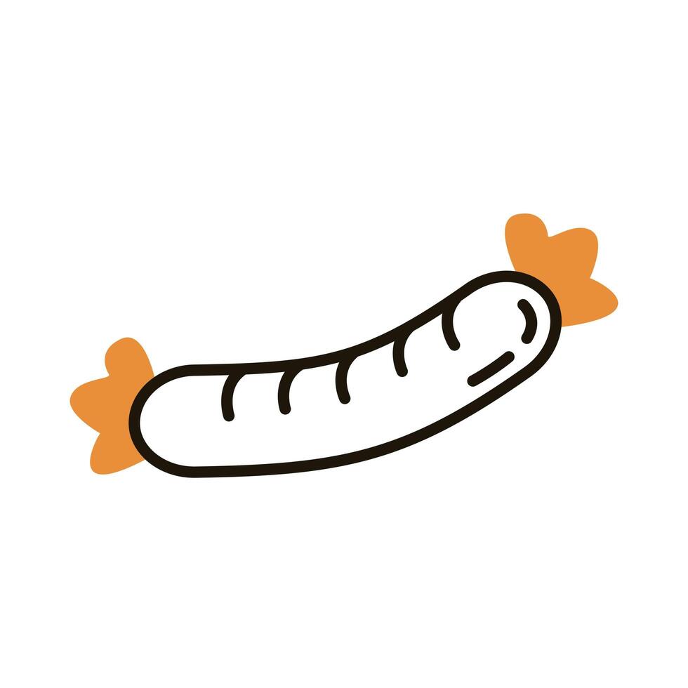 delicious sausage line style icon vector