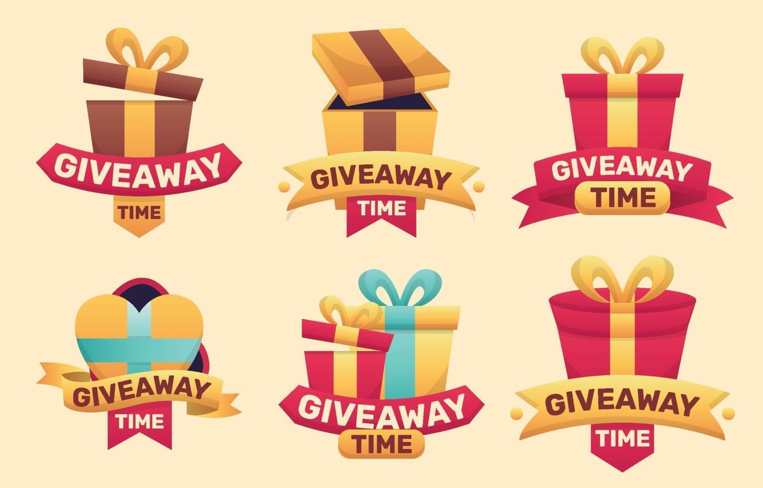 Giveaway Time Sticker Collections vector