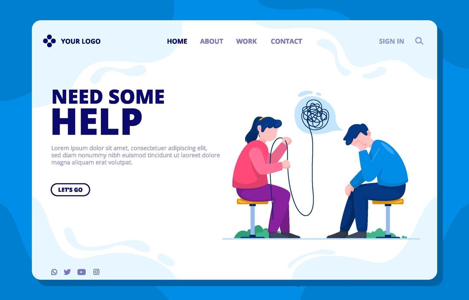 Suicide Preventions Landing Page vector