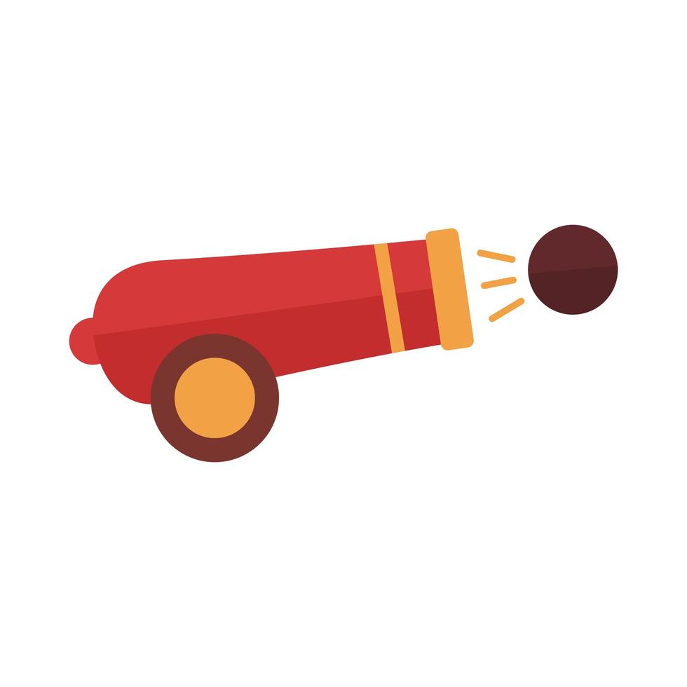 bullet cannon flat style icon vector