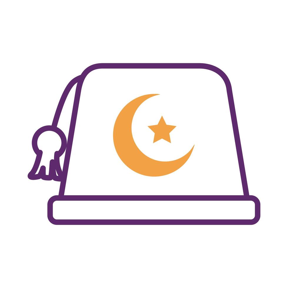 muslim hat line style icon vector