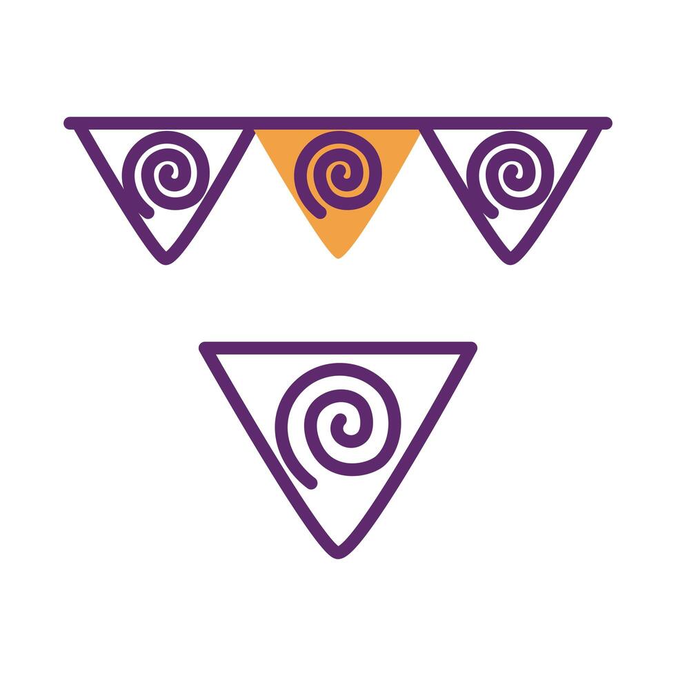 party garlands line style icon vector