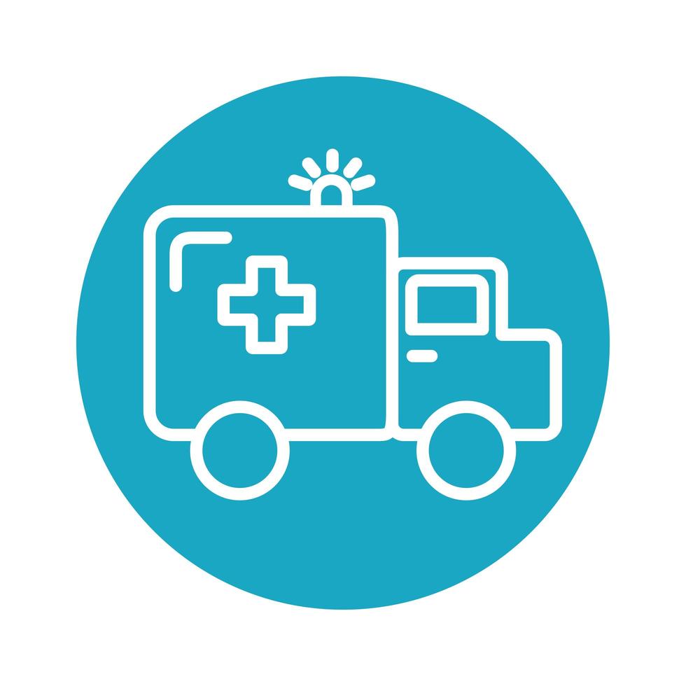 ambulance car vehicle block style icon vector