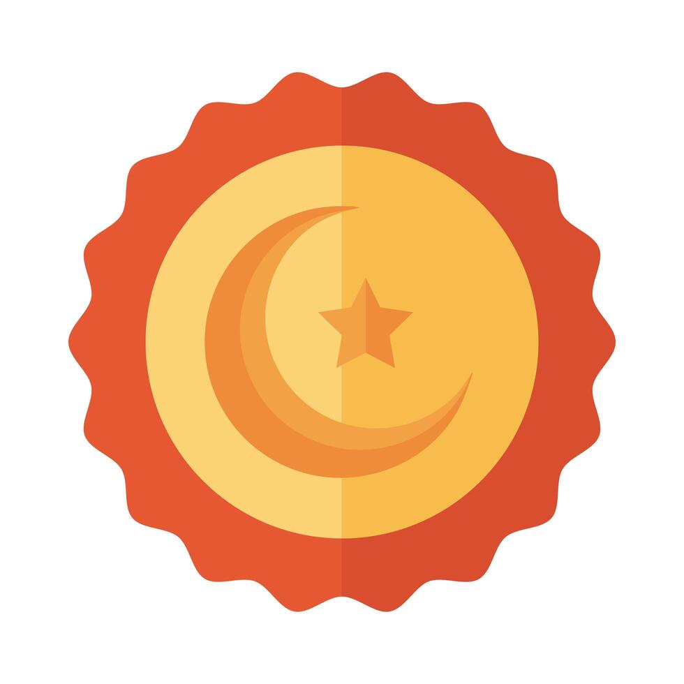 moon night with star seal flat style icon vector