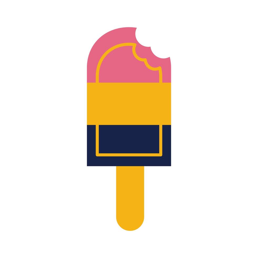 ice cream in stick flat style icon vector