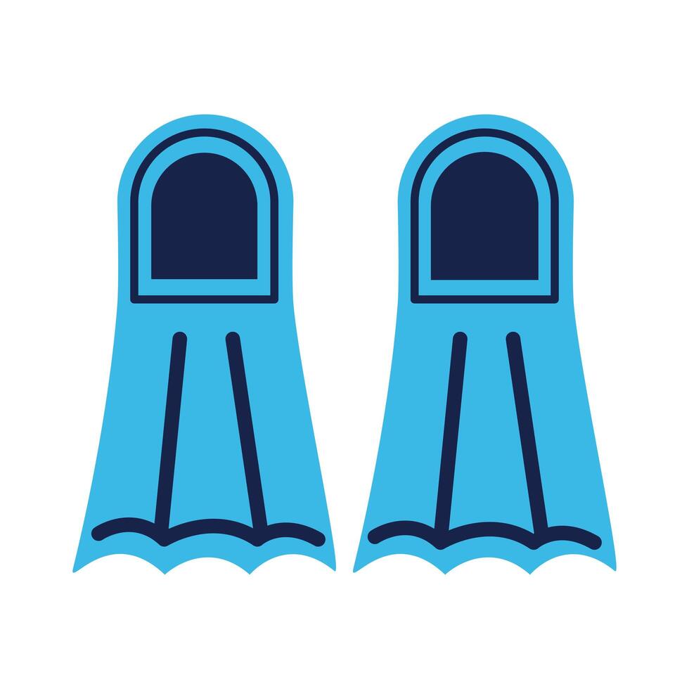 diving fins flat style icon vector