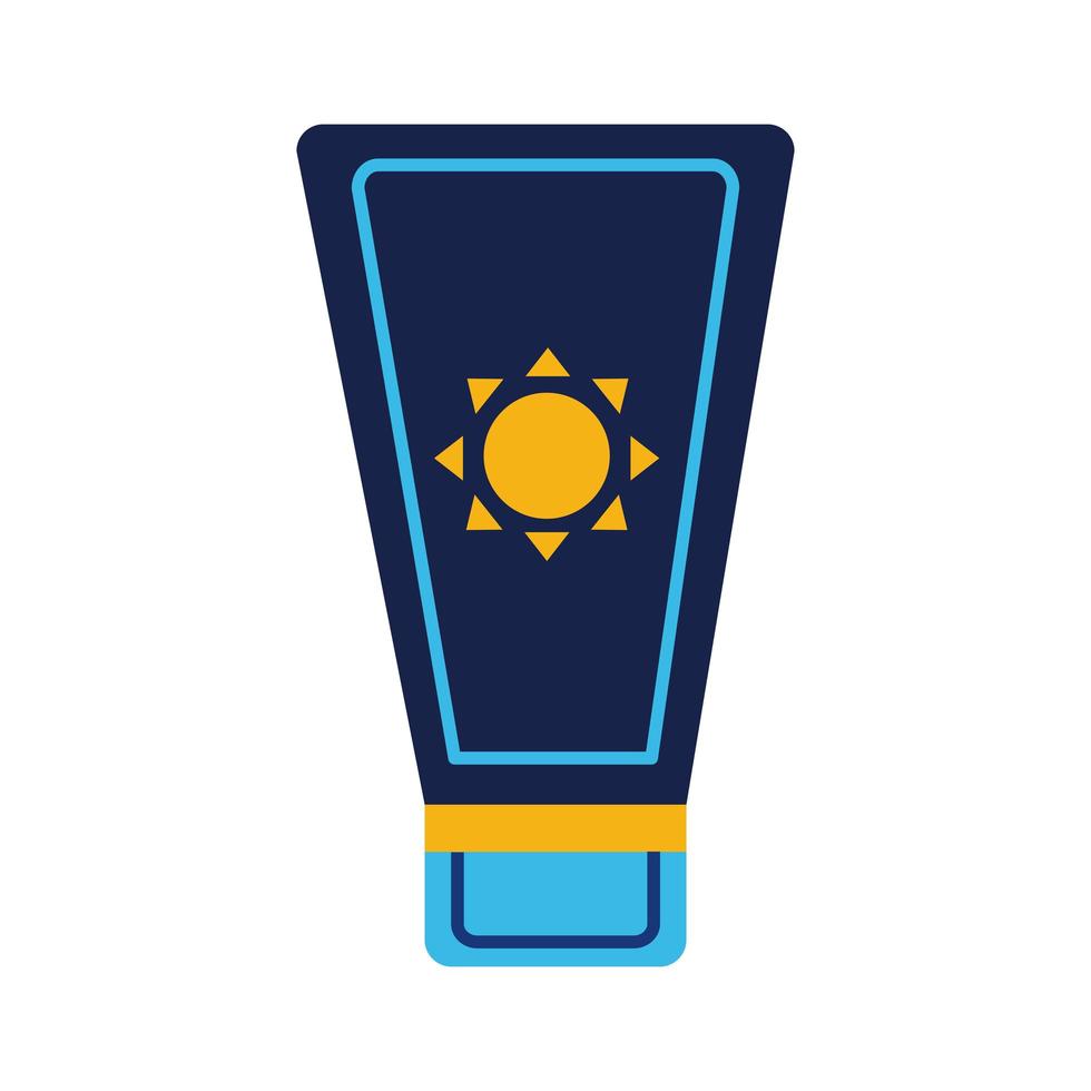 icono de estilo plano de botella de bloqueador solar vector