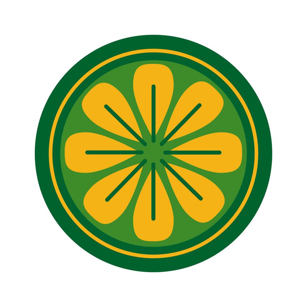 seal of flower flat style icon vector