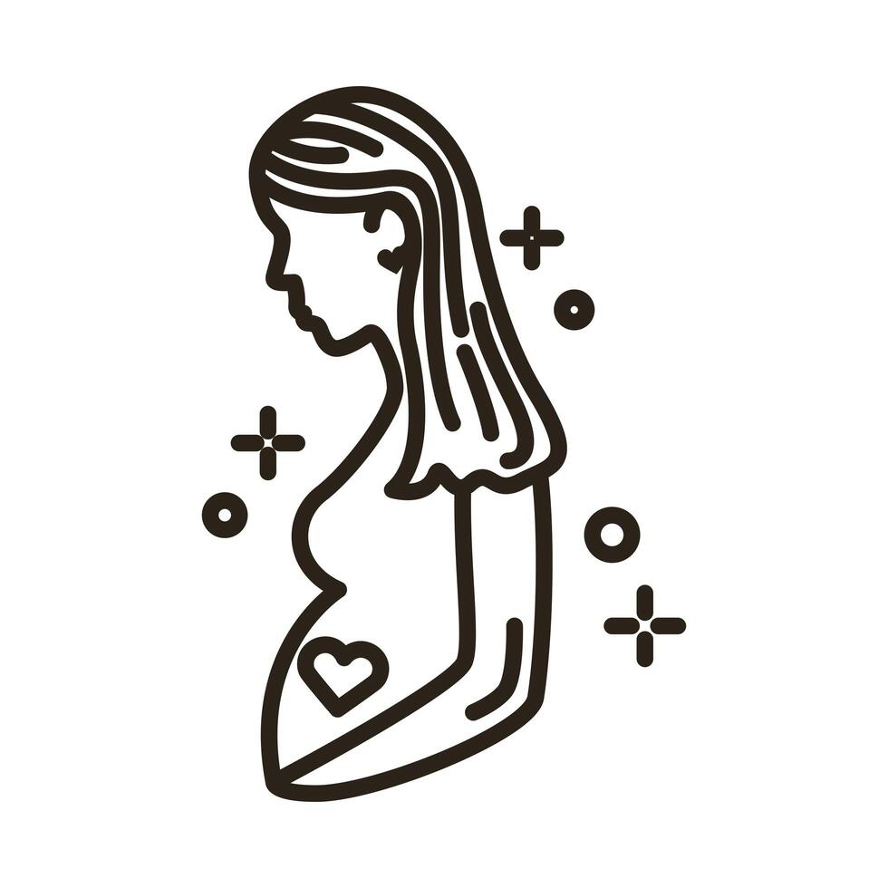 mother day mom character line style icon vector