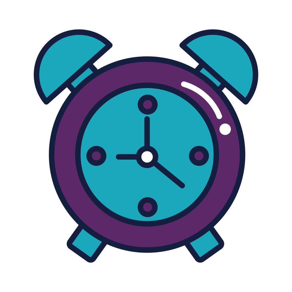 alarm clock time line and fill style vector